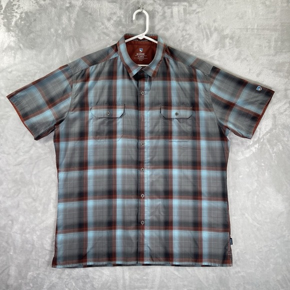 Kuhl Other - KUHL Shirt men's XL Button Up Response Short Sleeve Plaid Casual Outdoor *READ*